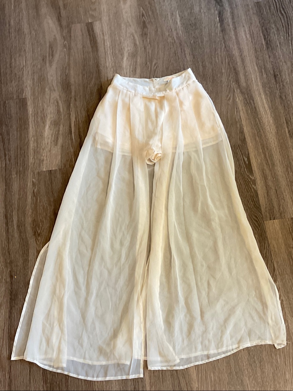 a'gaci Sheer Cream Circle Skirt